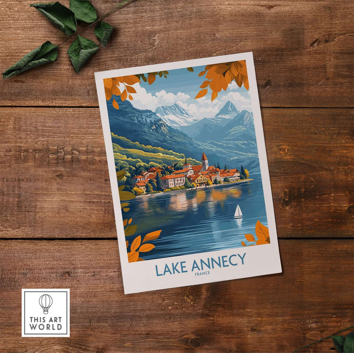 Lake Annecy Travel Poster France