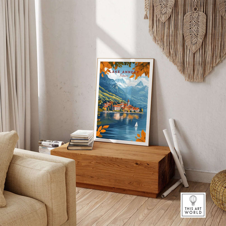 Lake Annecy Travel Print France