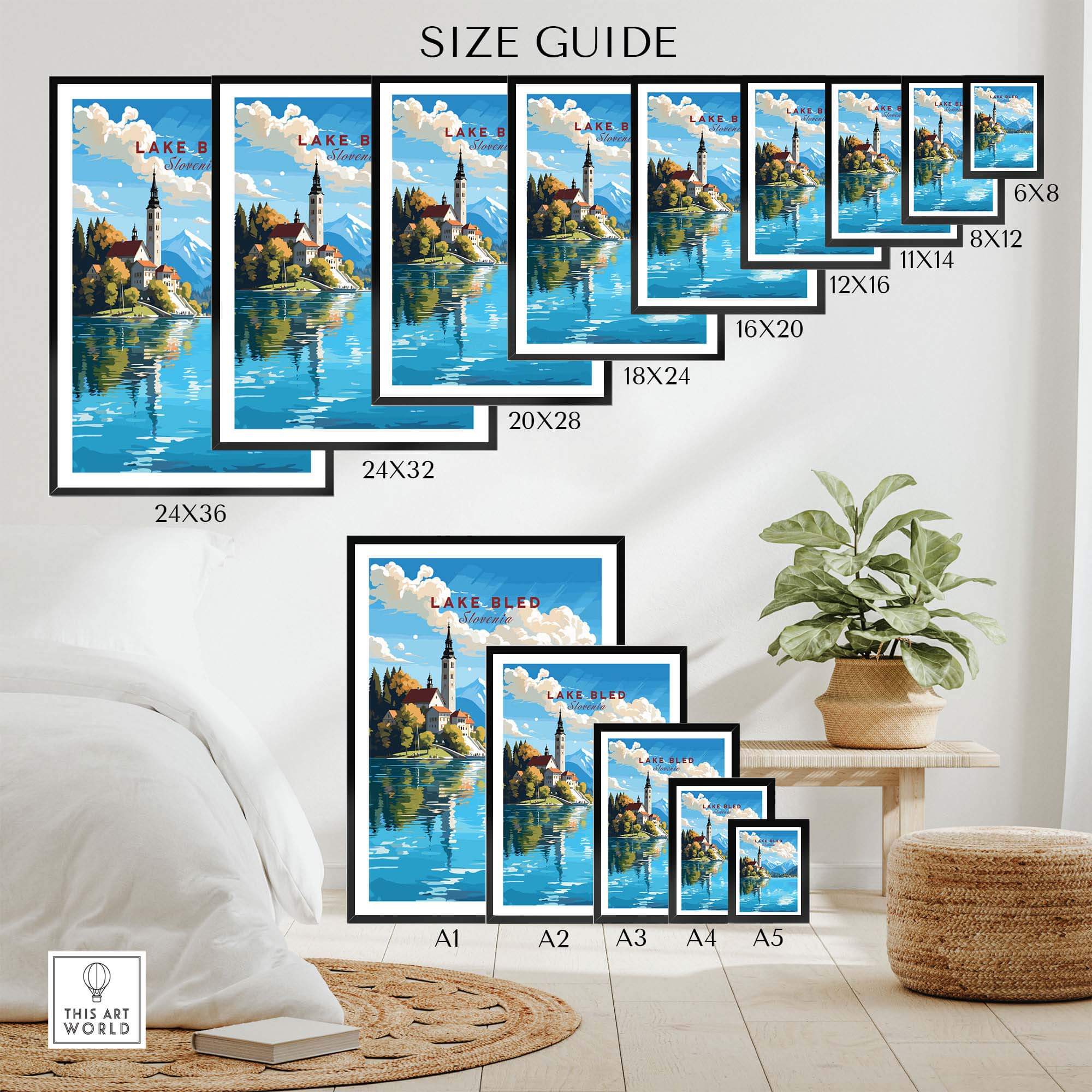 Lake Bled Poster part of our best collection or travel posters and prints - This Art World