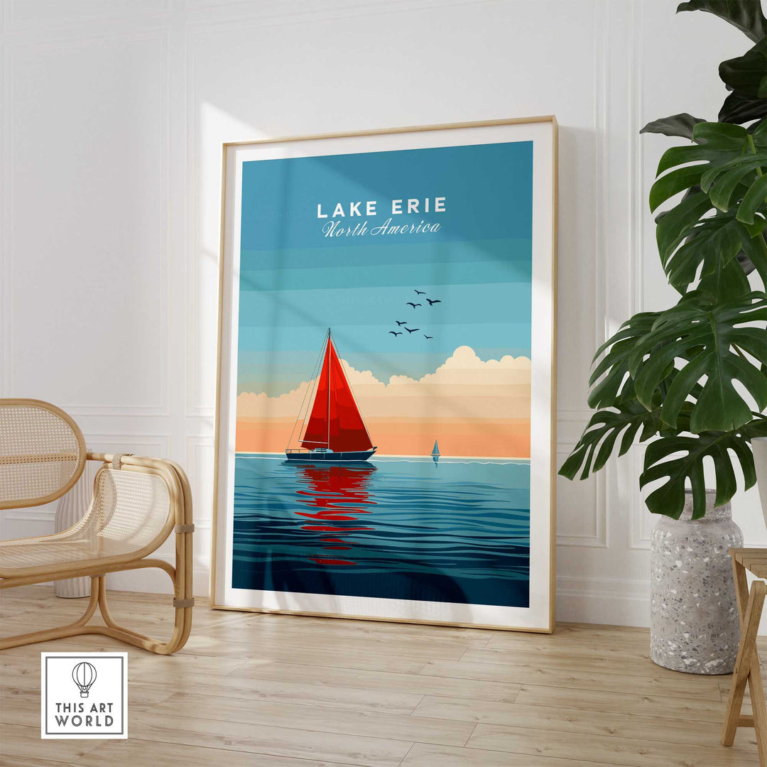 Lake Erie Travel Poster-This Art World