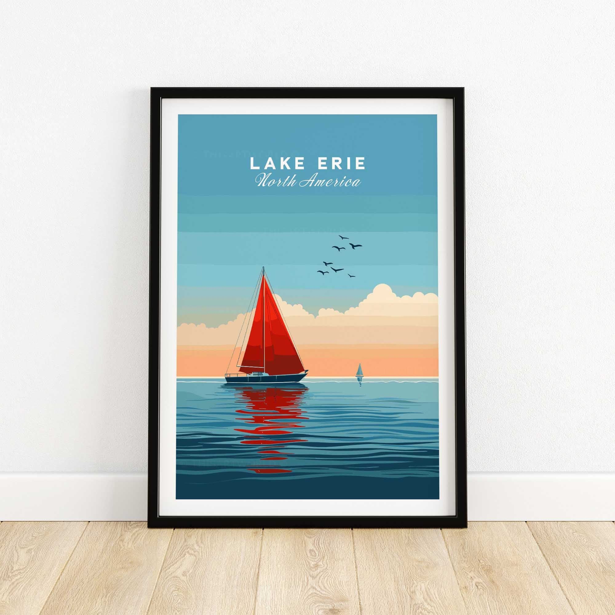 Lake Erie Travel Poster-This Art World