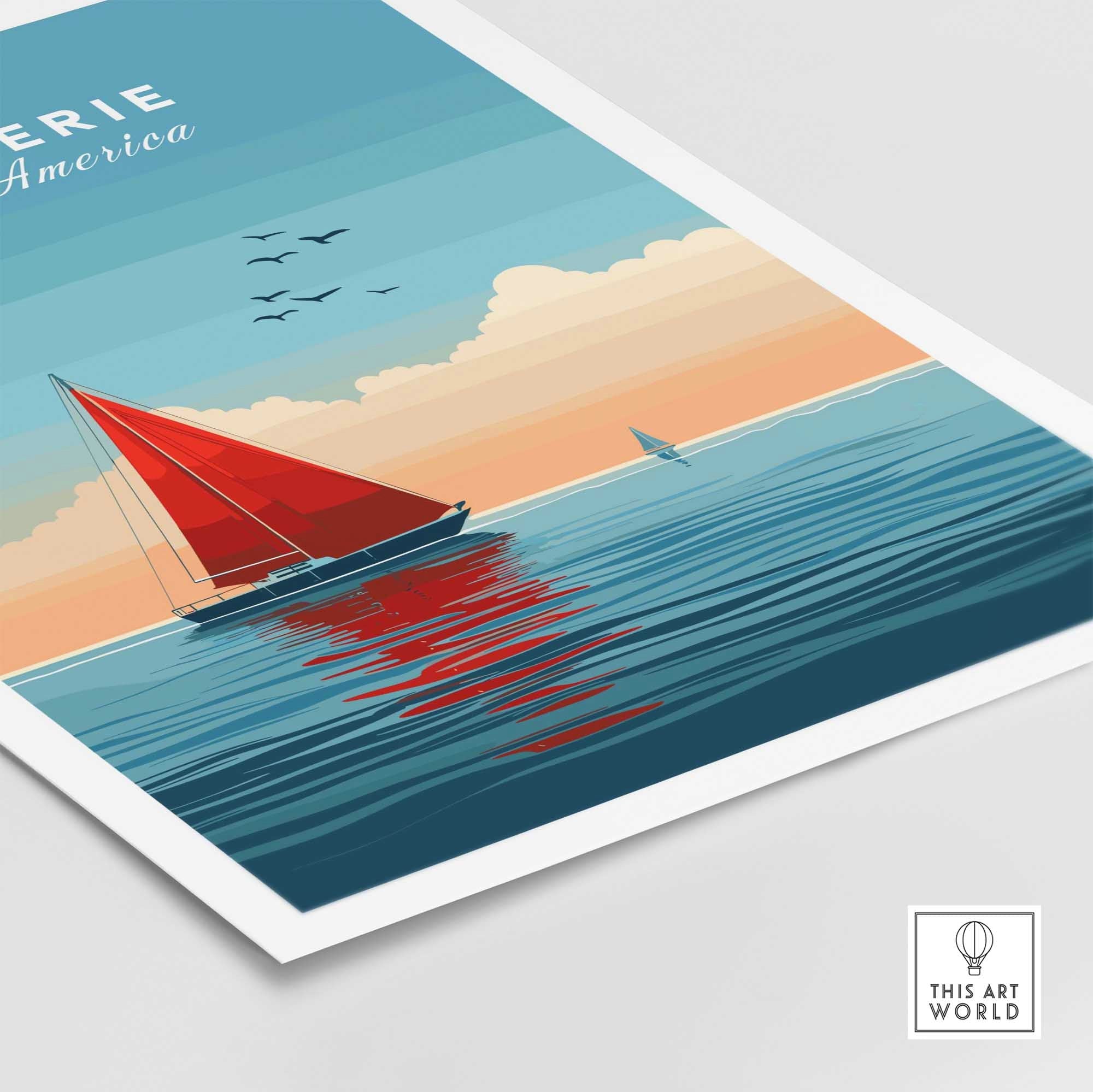 Lake Erie Travel Poster-This Art World