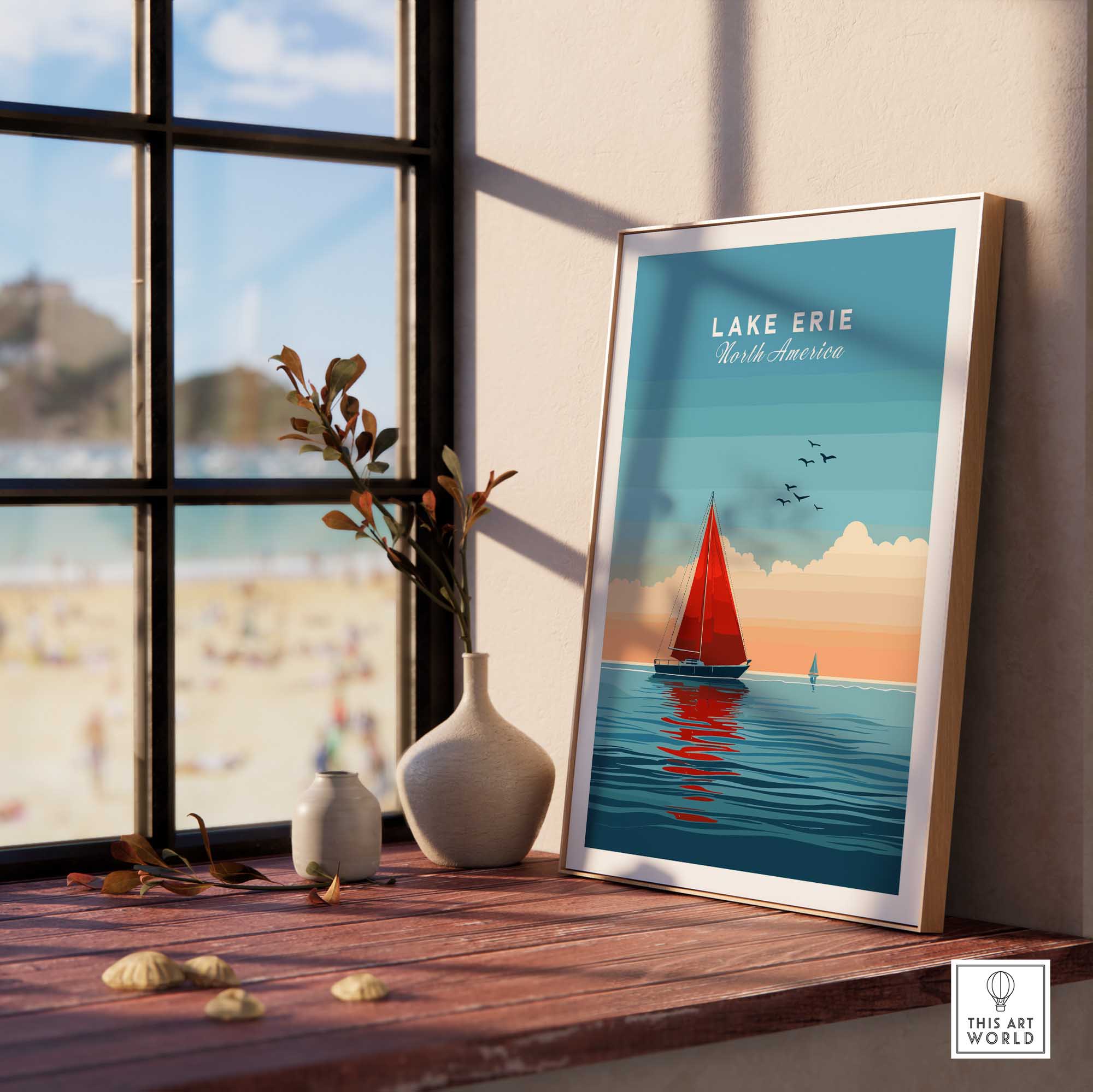 Lake Erie Travel Poster-This Art World