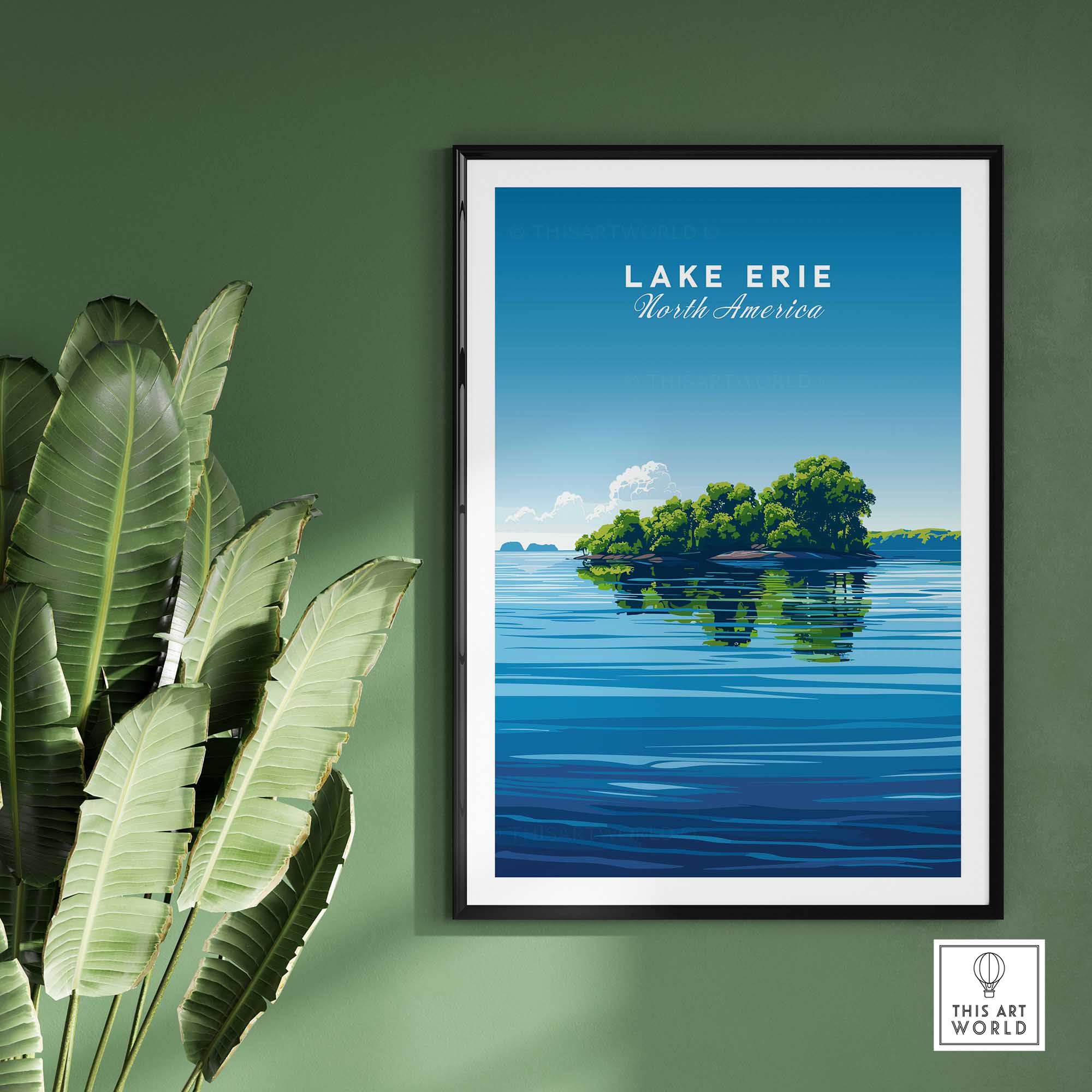 Lake Erie Travel Poster - Great Lakes-This Art World