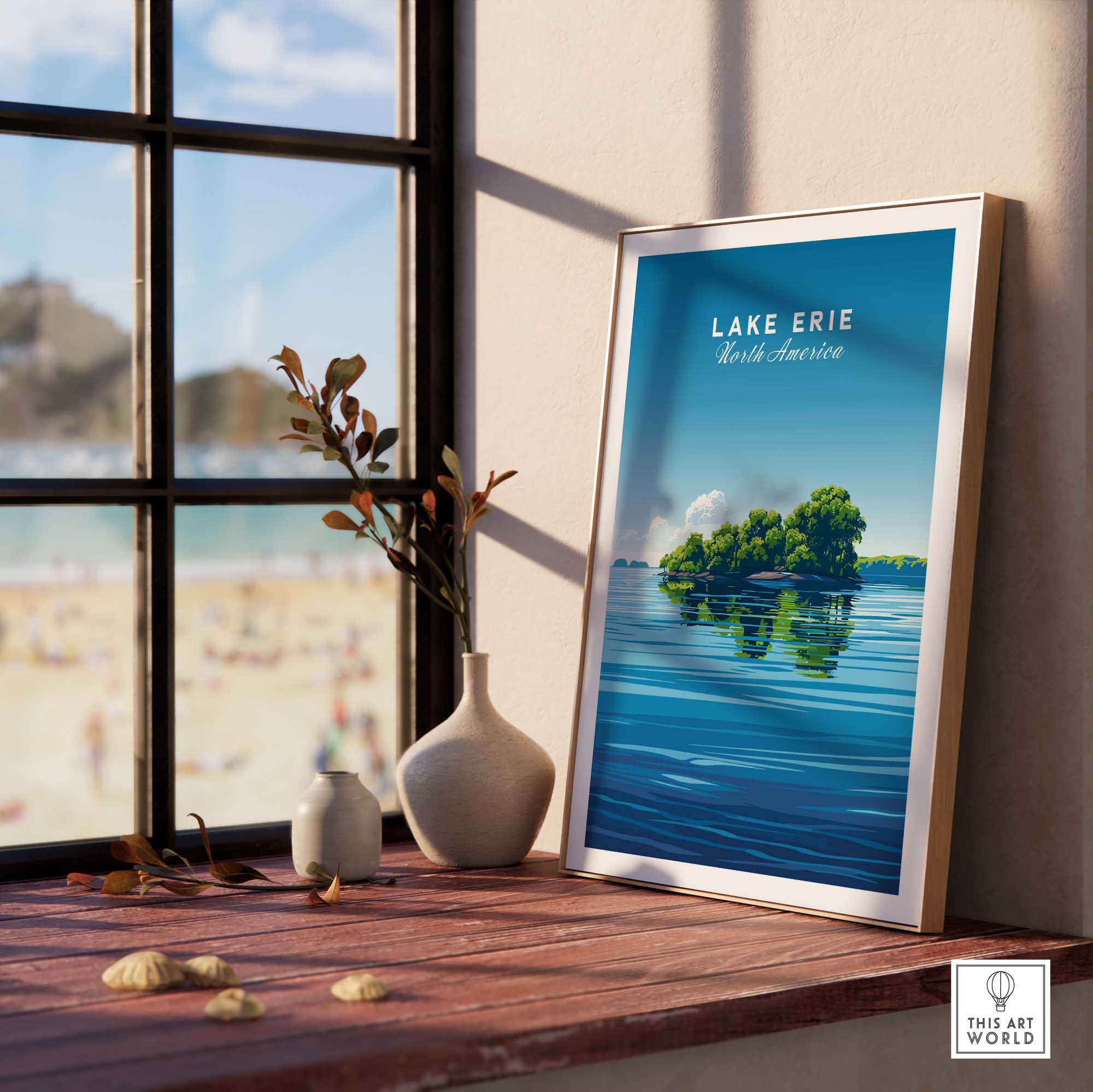 Lake Erie Travel Poster - Great Lakes-This Art World