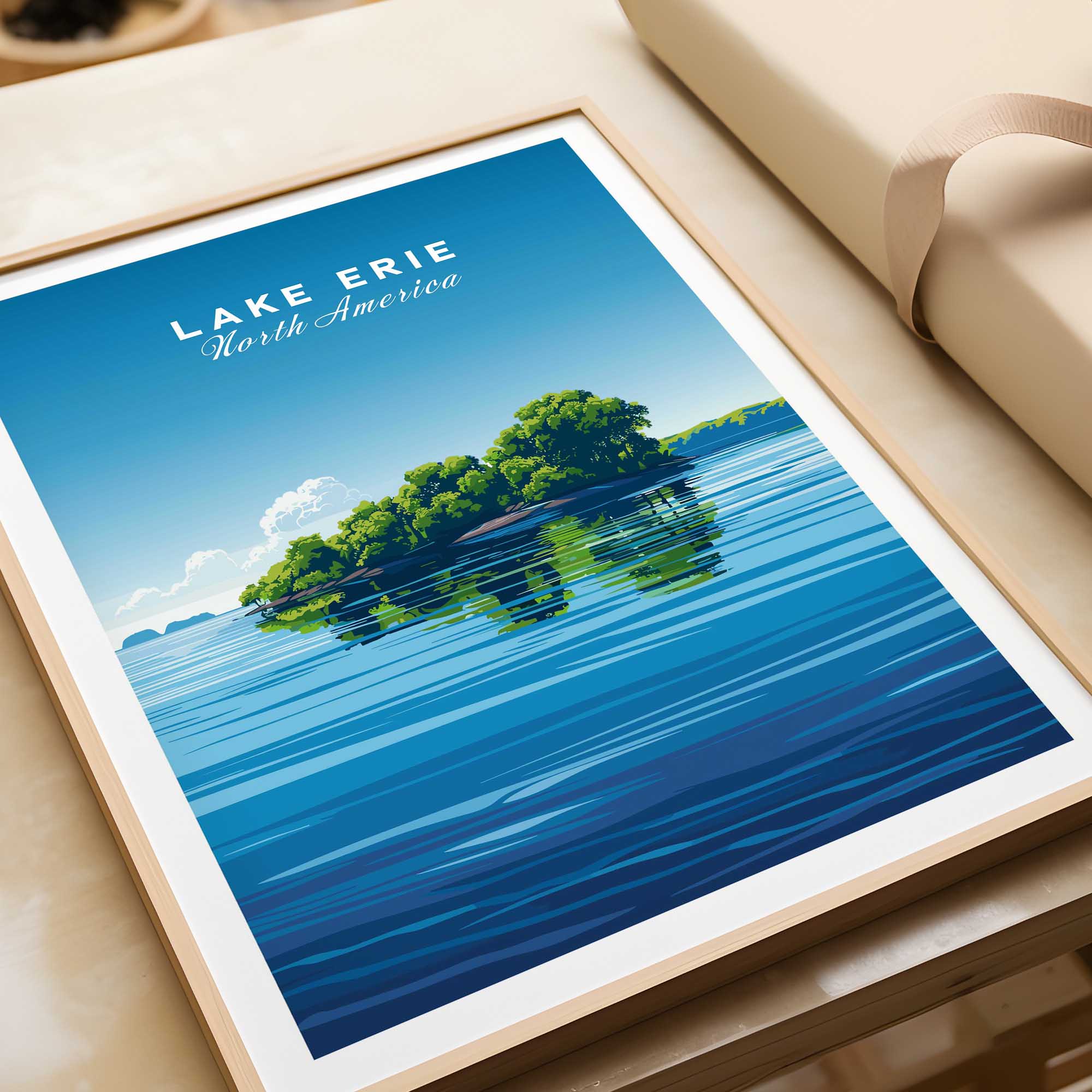 Lake Erie Travel Poster - Great Lakes-This Art World