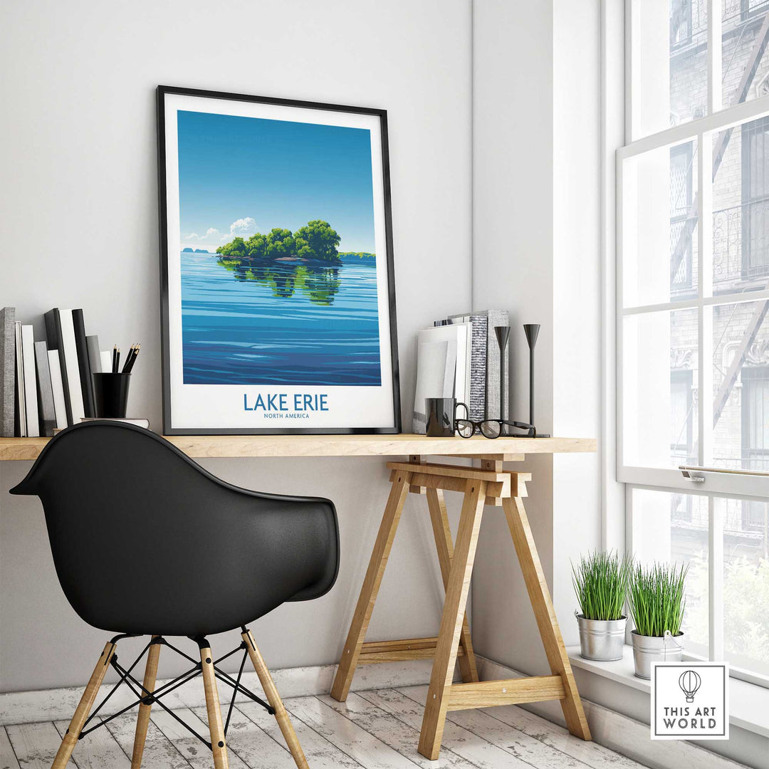 Lake Erie Travel Print - Great Lakes-This Art World