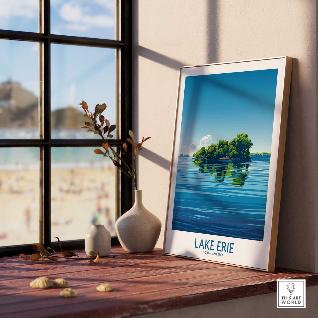 Lake Erie Travel Print - Great Lakes-This Art World