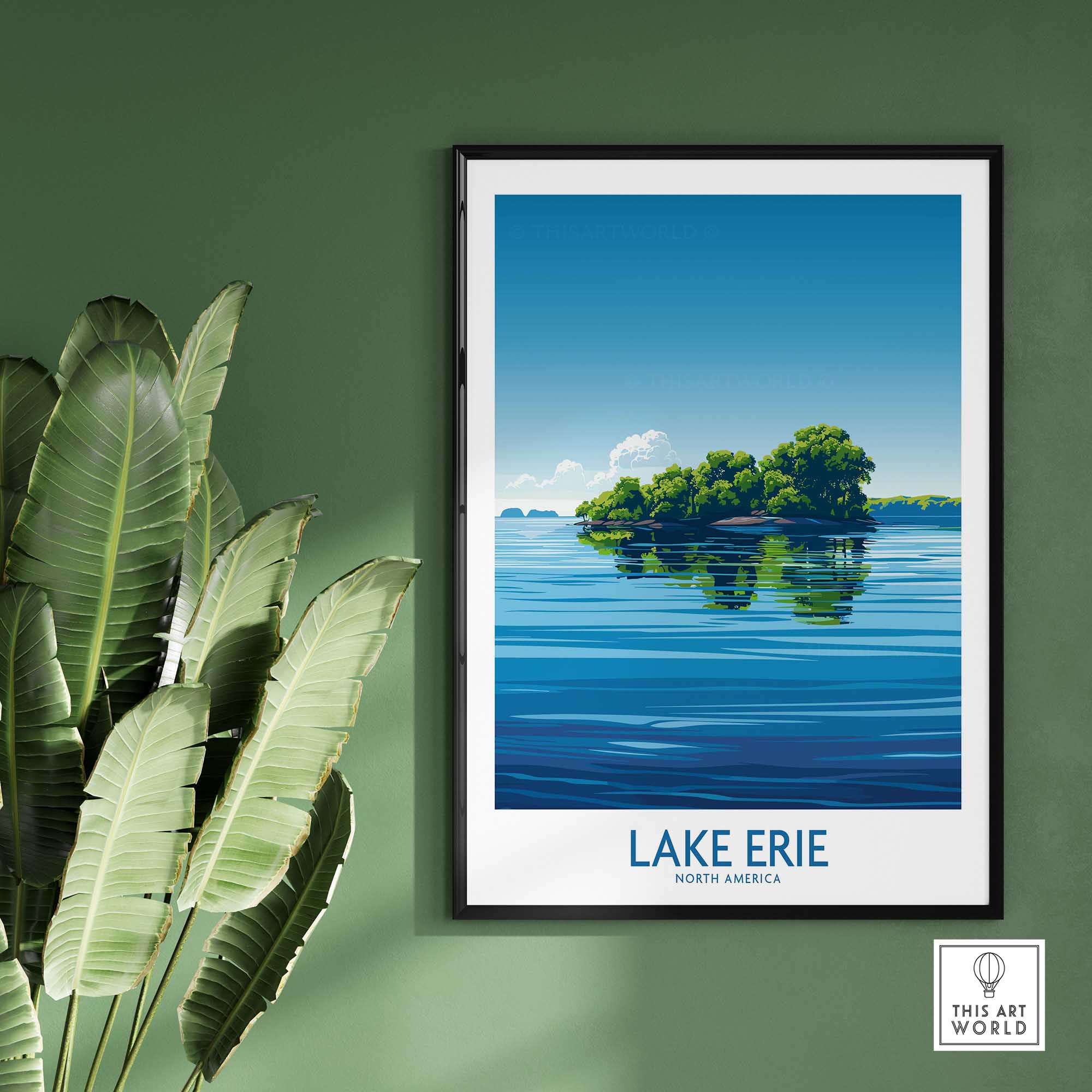Lake Erie Travel Print - Great Lakes-This Art World
