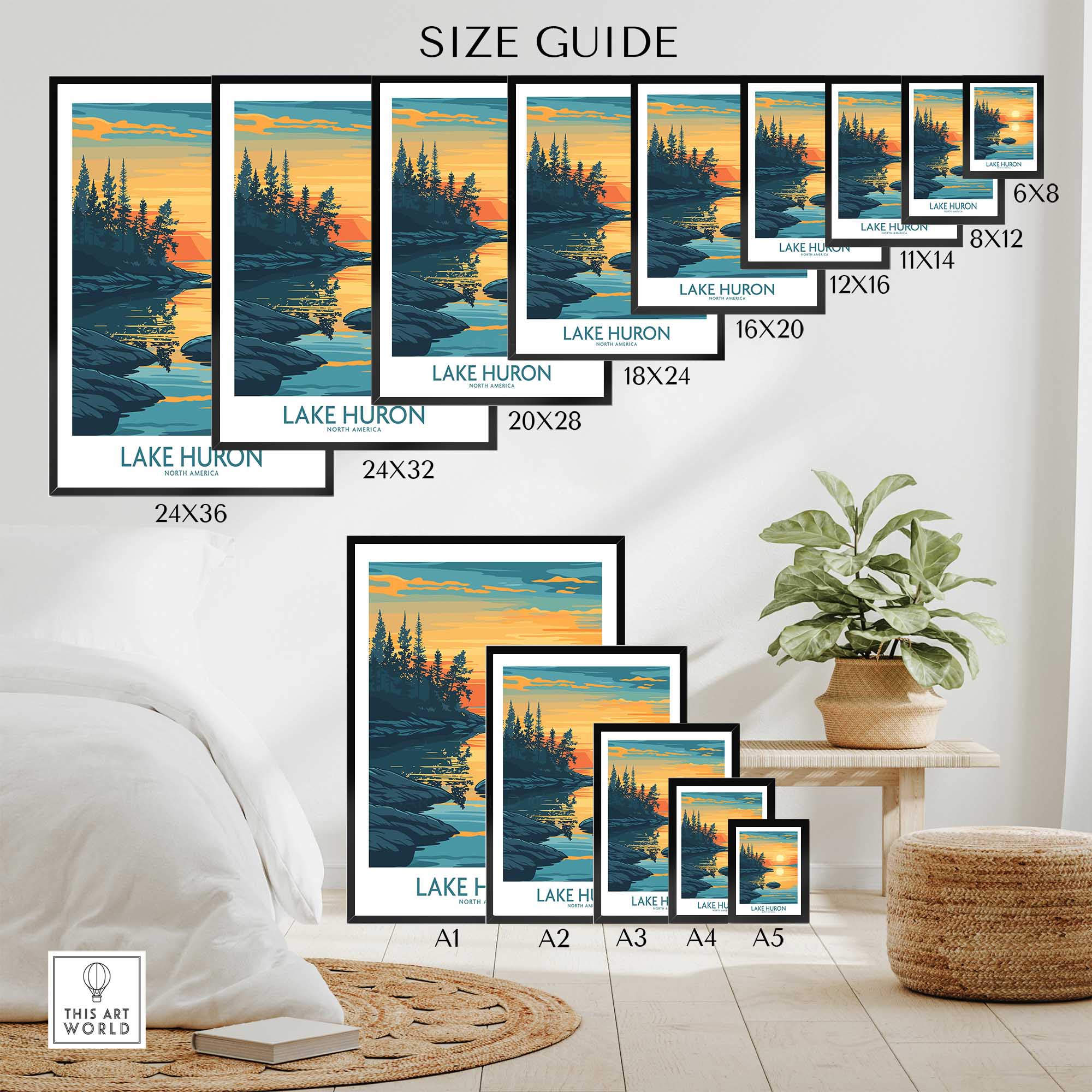 Lake Huron Travel Poster-This Art World