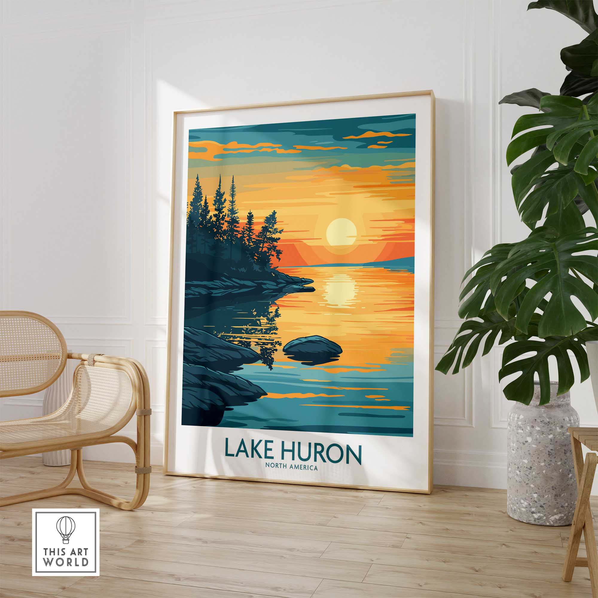 Lake Huron Travel Poster-This Art World