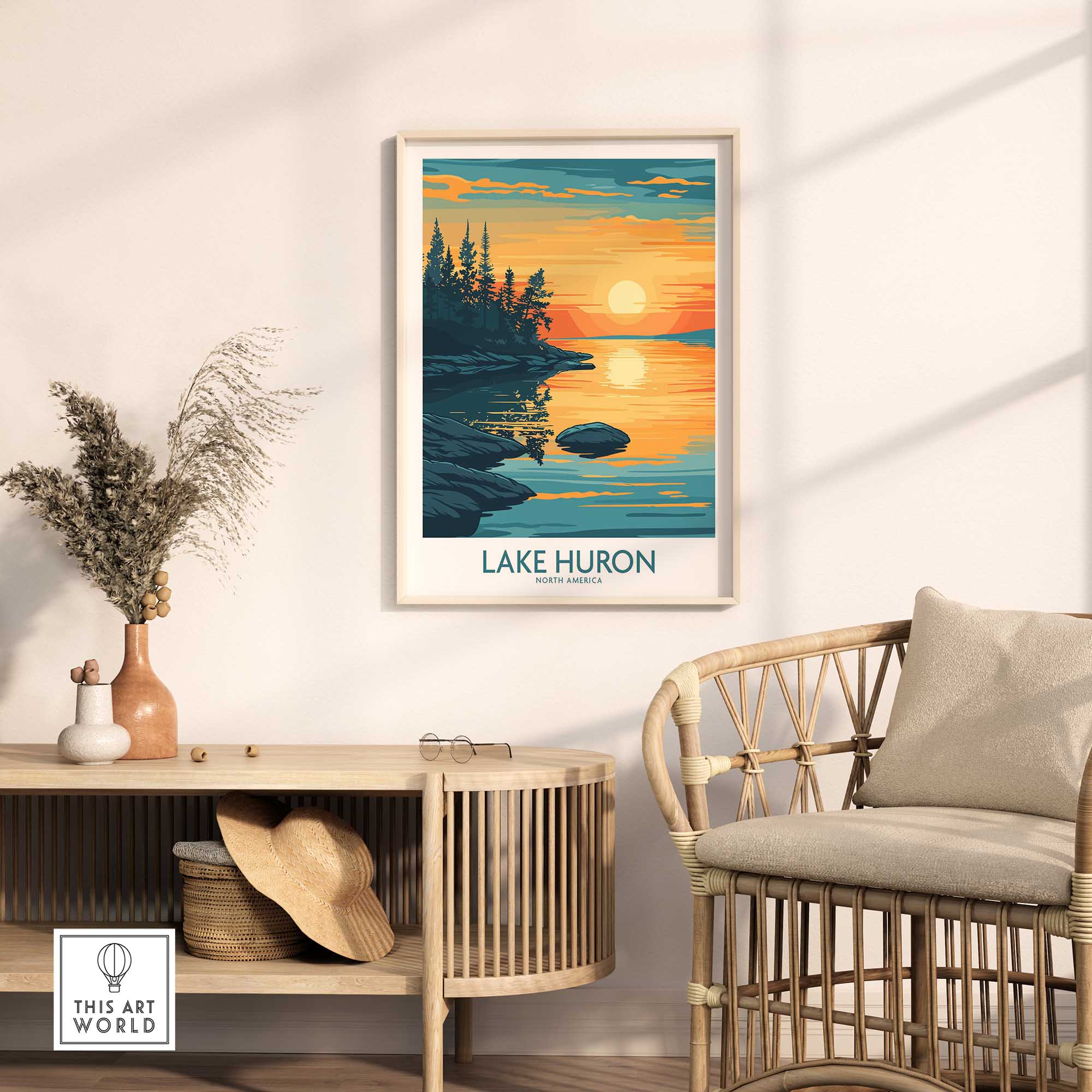 Lake Huron Travel Poster-This Art World