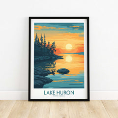 Lake Huron Travel Poster-This Art World