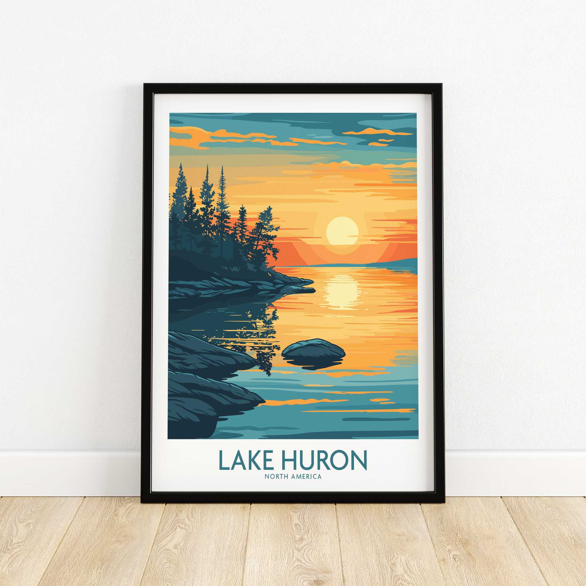 Lake Huron Travel Poster-This Art World