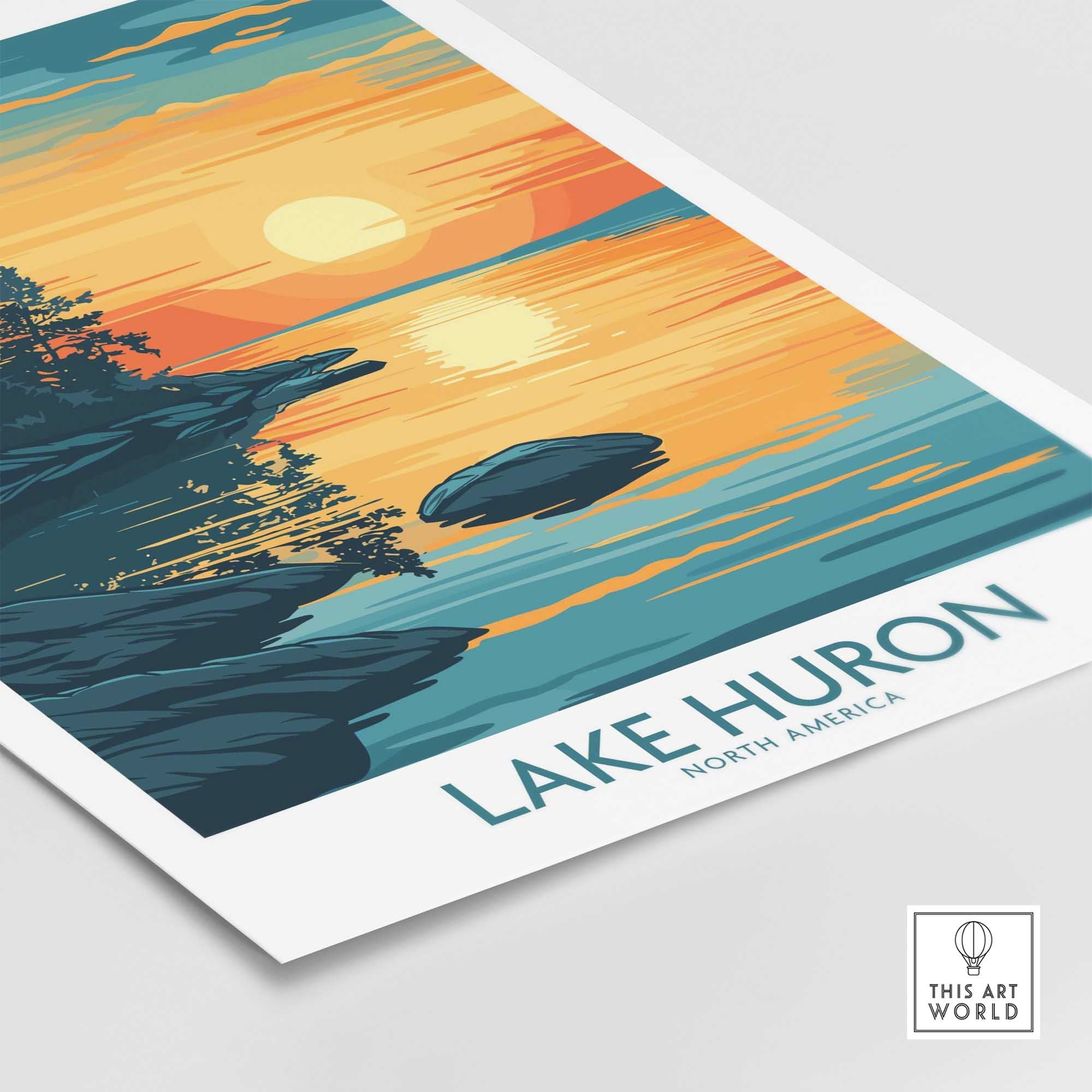 Lake Huron Travel Poster-This Art World