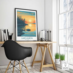 Lake Huron Travel Poster-This Art World