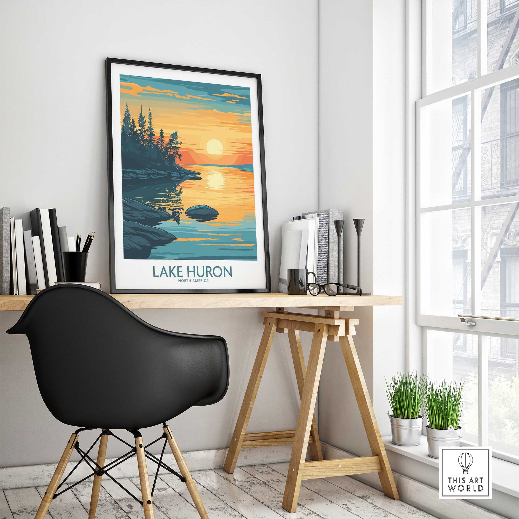 Lake Huron Travel Poster-This Art World