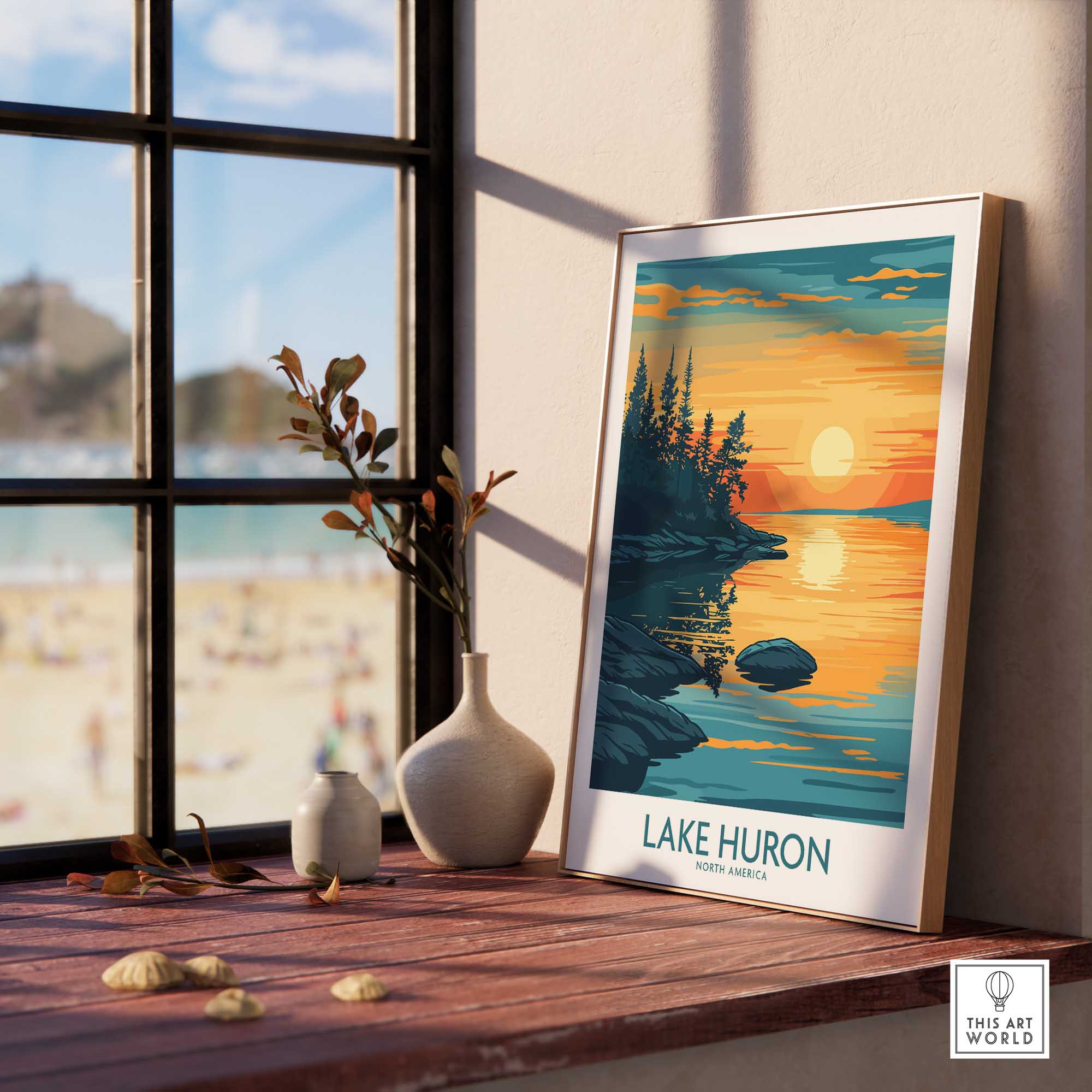 Lake Huron Travel Poster-This Art World