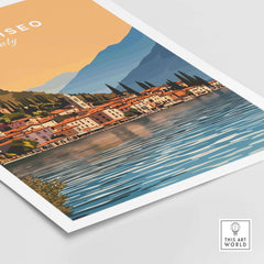Lake Iseo Print Italy showcasing the scenic view of Lake Iseo with vibrant colors and serene reflections.