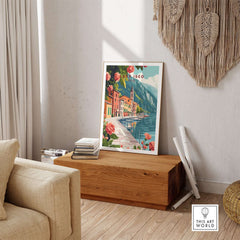 Lake Iseo Wall Art Poster capturing the beauty of the lake and charming Italian landscape.
