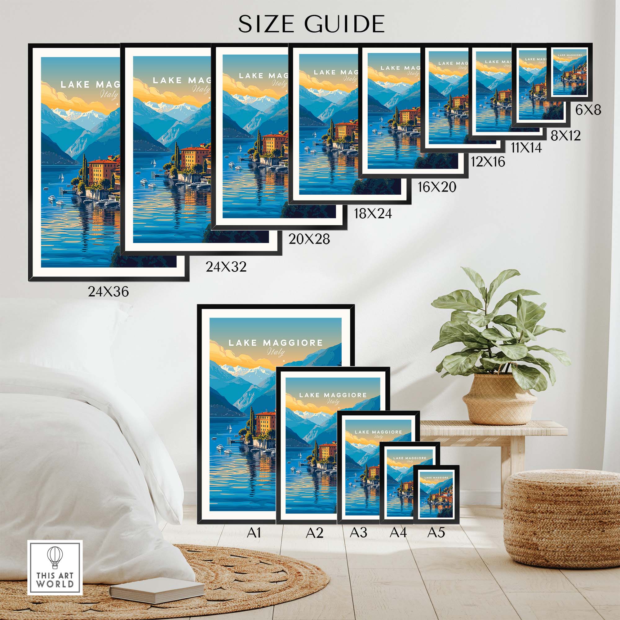 Lake Maggiore Print part of our best collection or travel posters and prints - ThisArtWorld