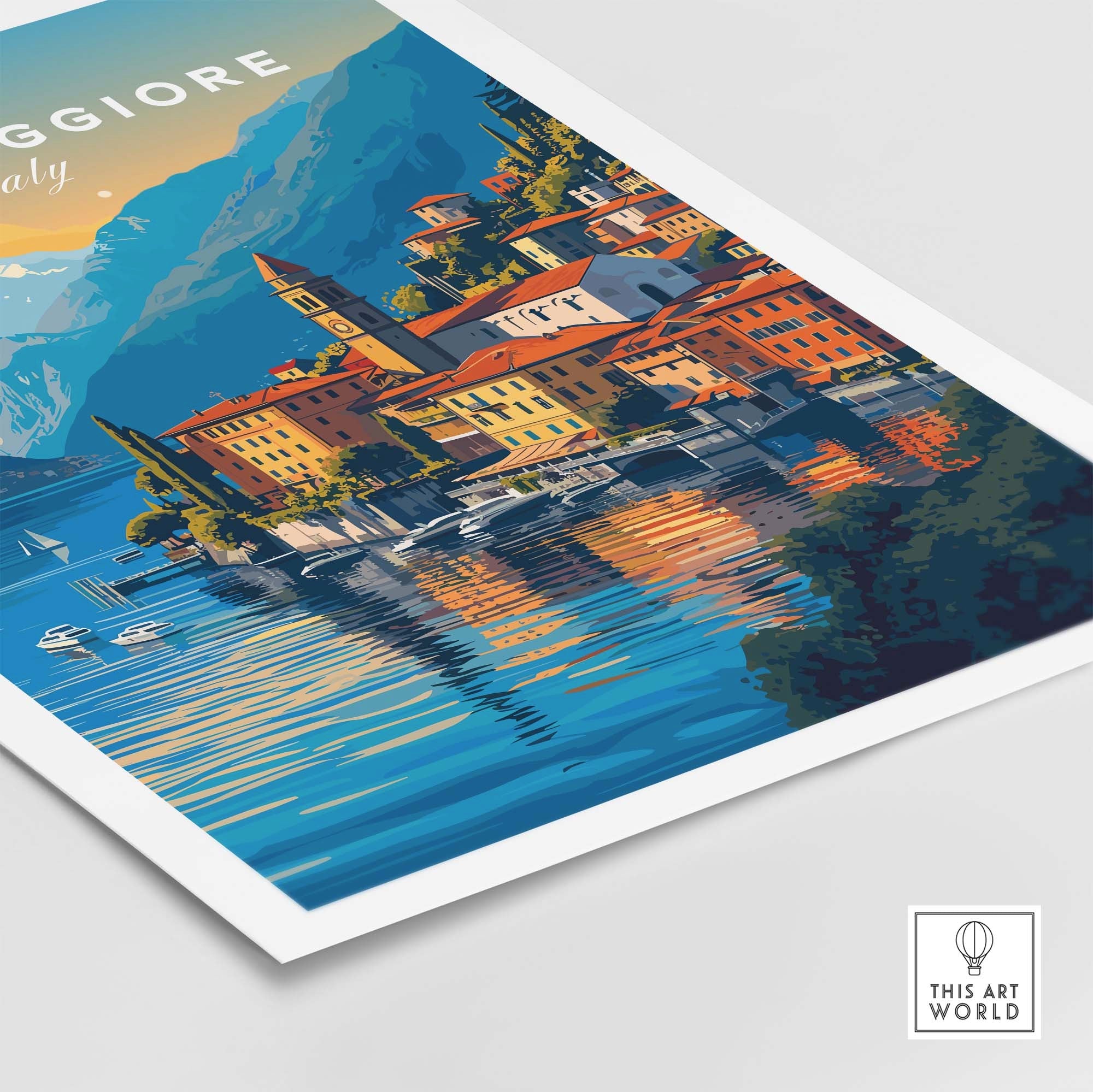 Lake Maggiore Print part of our best collection or travel posters and prints - ThisArtWorld