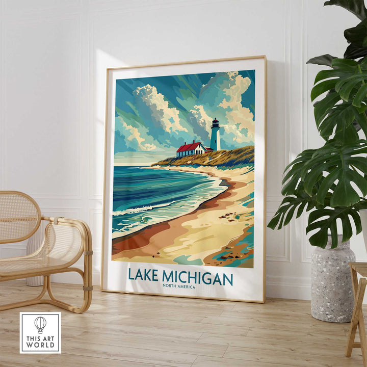 Lake Michigan Poster Art-This Art World