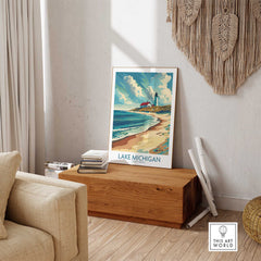 Lake Michigan Poster Art-This Art World
