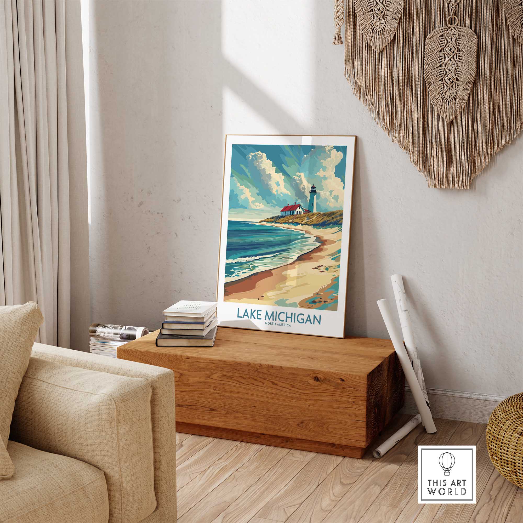 Lake Michigan Poster Art-This Art World