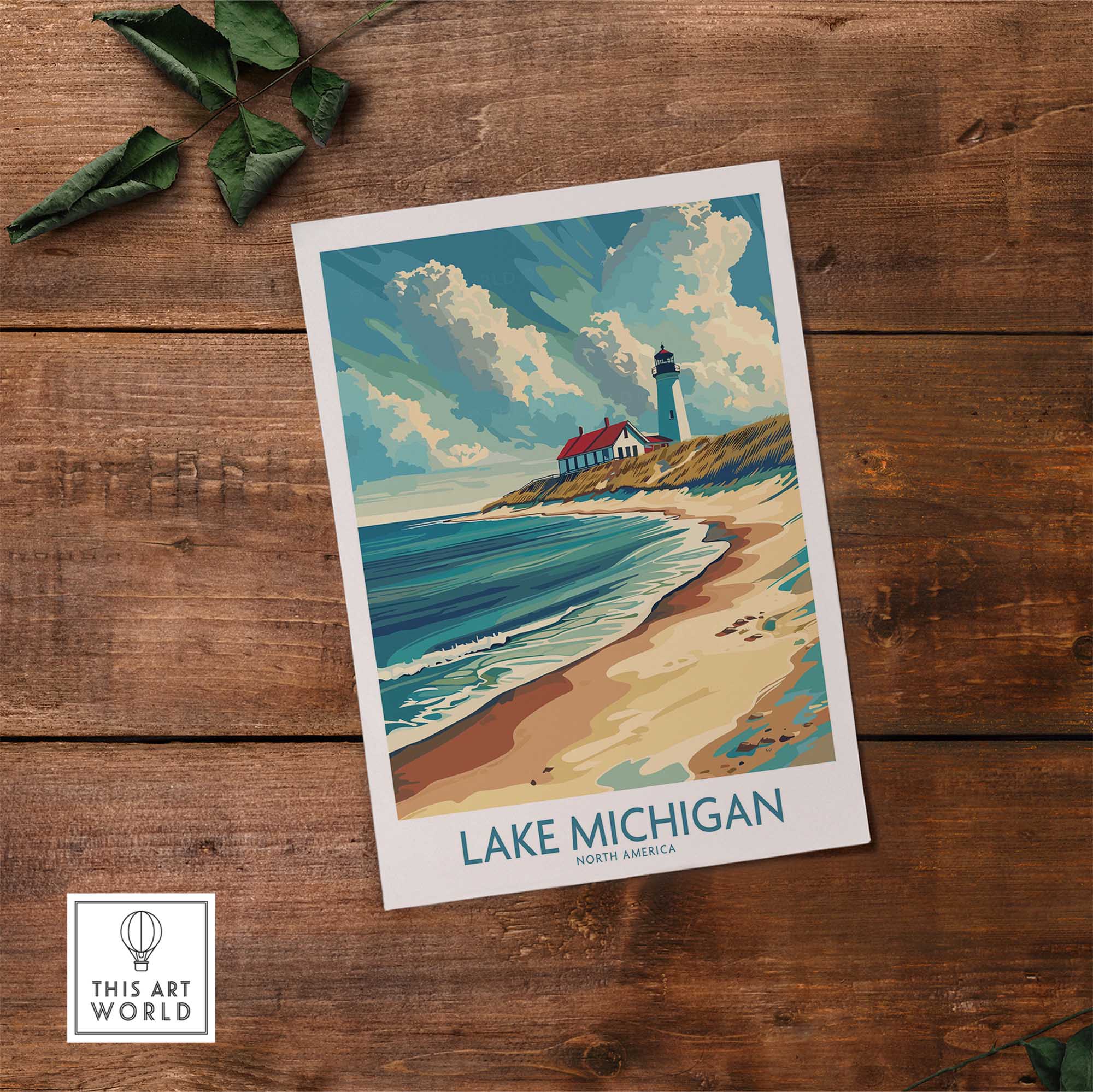 Lake Michigan Poster Art-This Art World