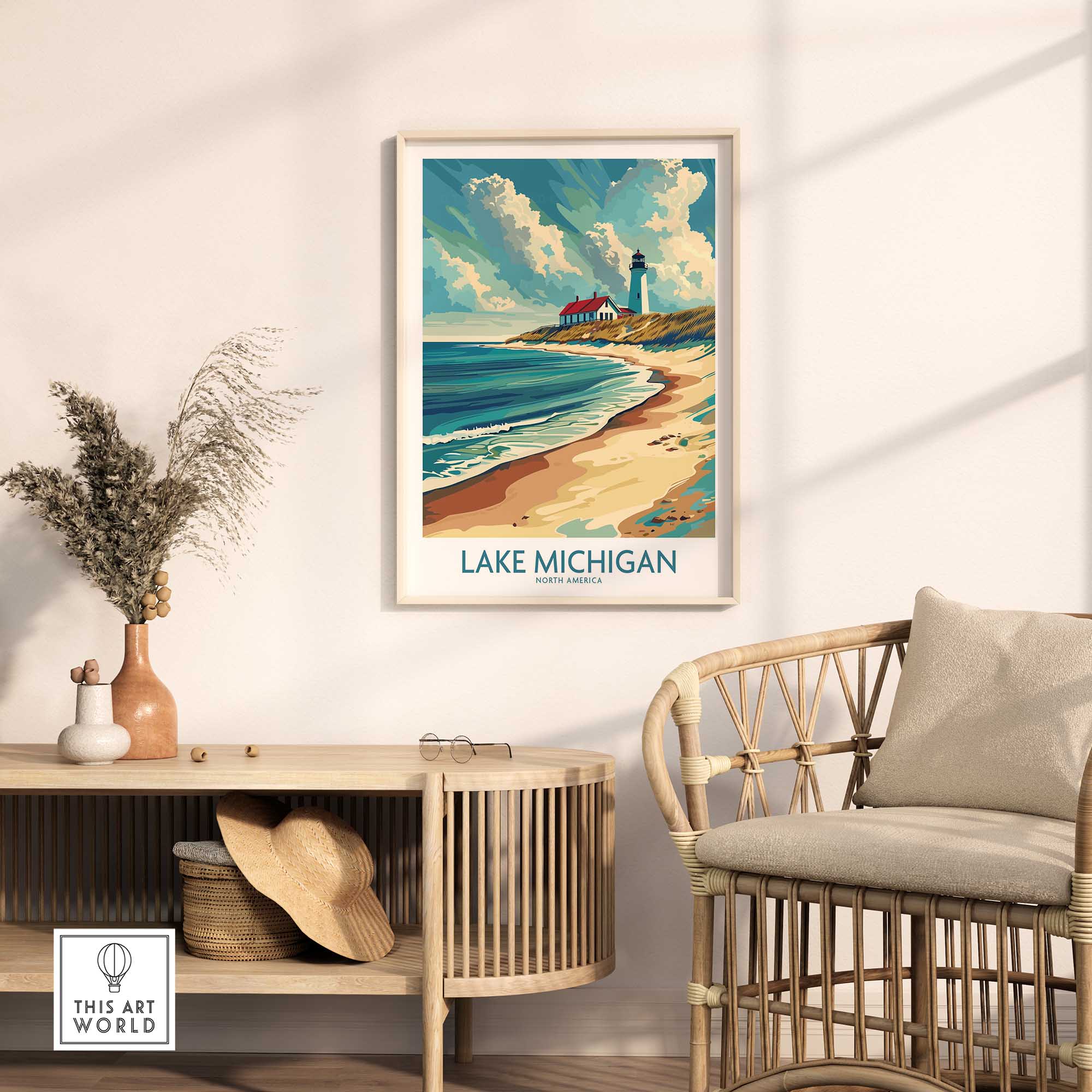 Lake Michigan Poster Art-This Art World