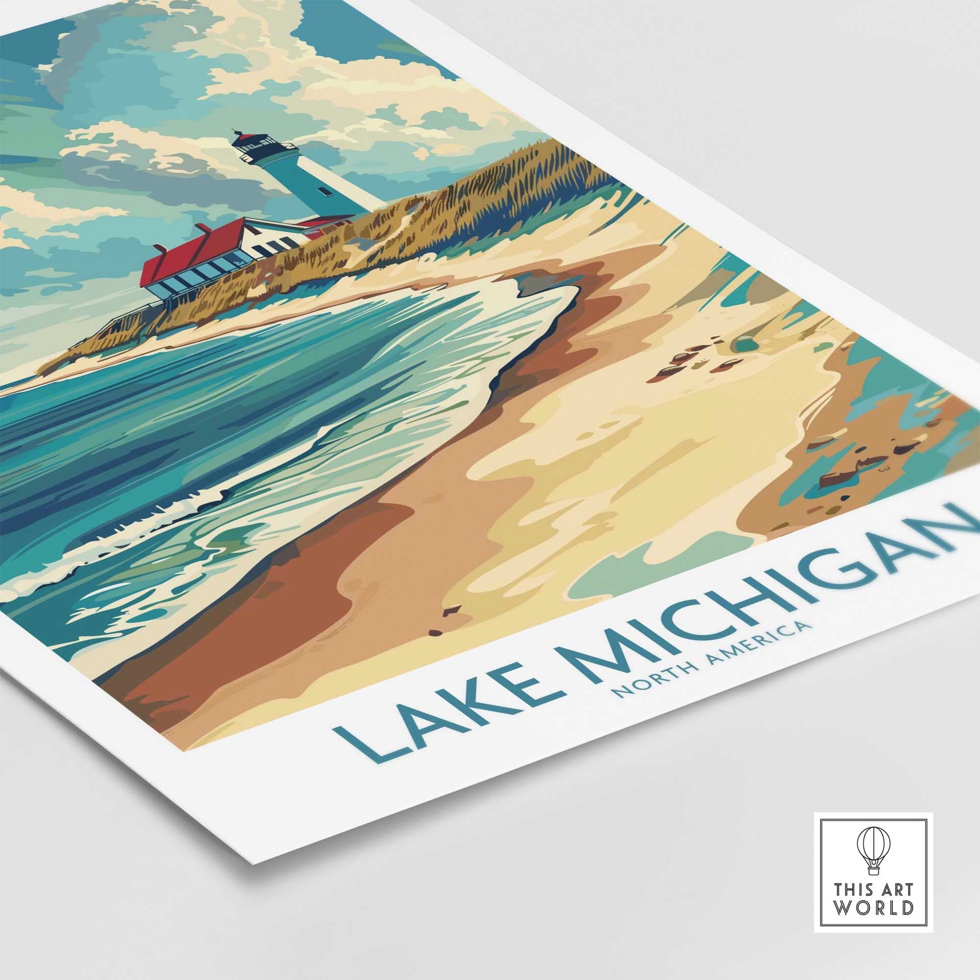 Lake Michigan Poster Art-This Art World
