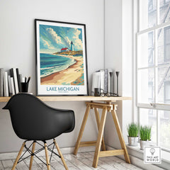 Lake Michigan Poster Art-This Art World