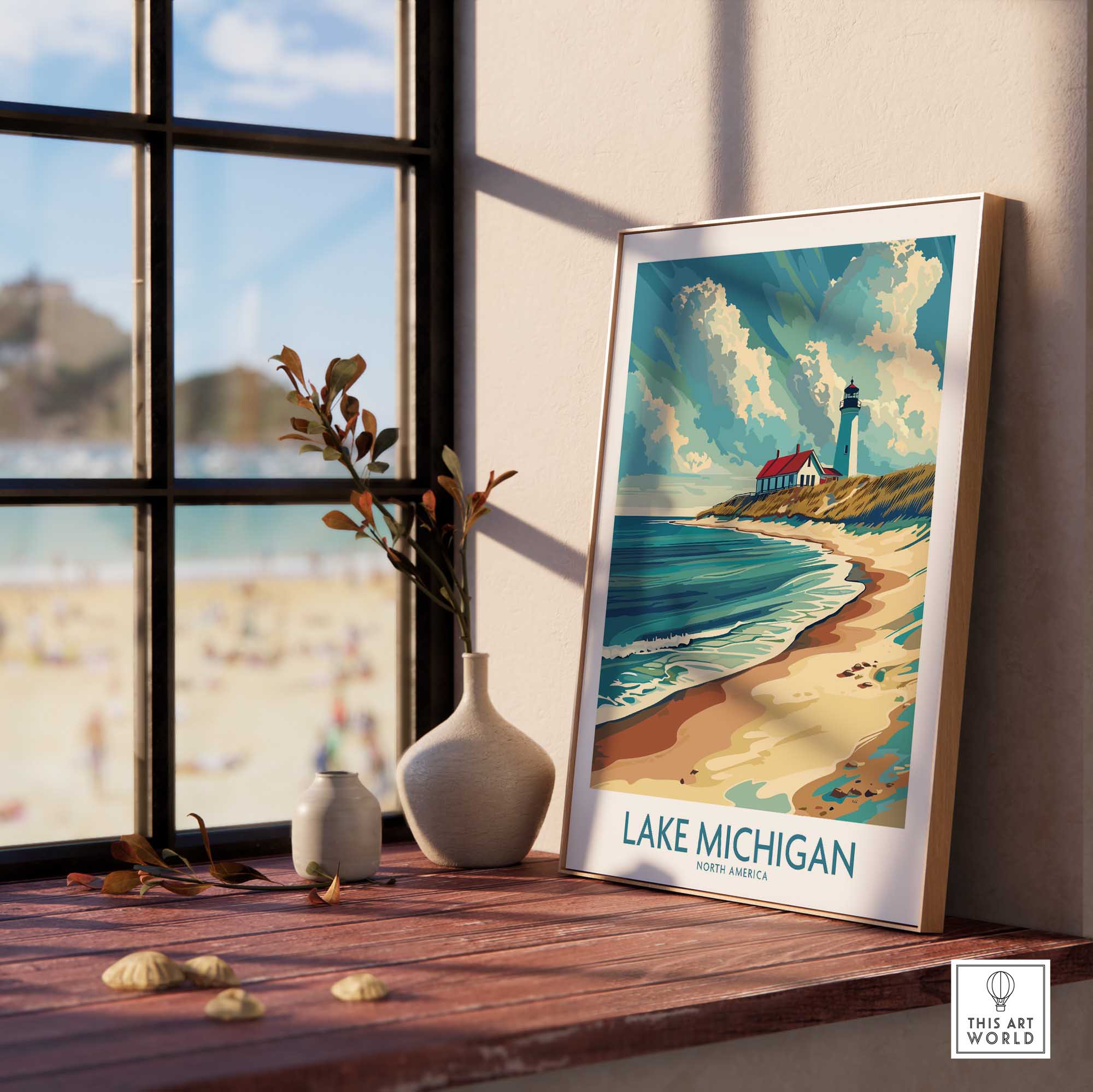 Lake Michigan Poster Art-This Art World