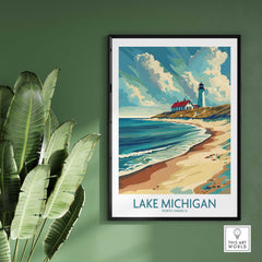 Lake Michigan Poster Art-This Art World