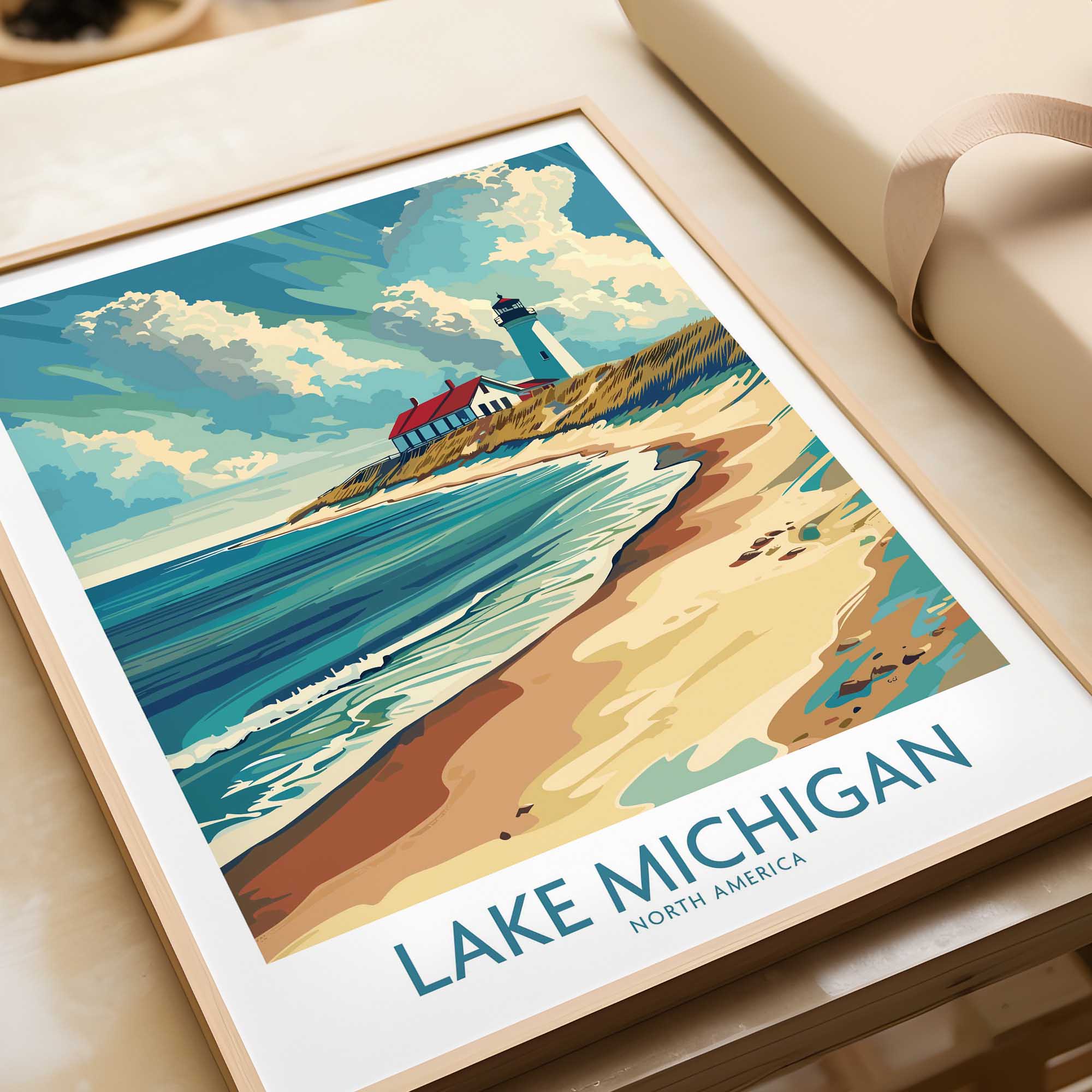 Lake Michigan Poster Art-This Art World