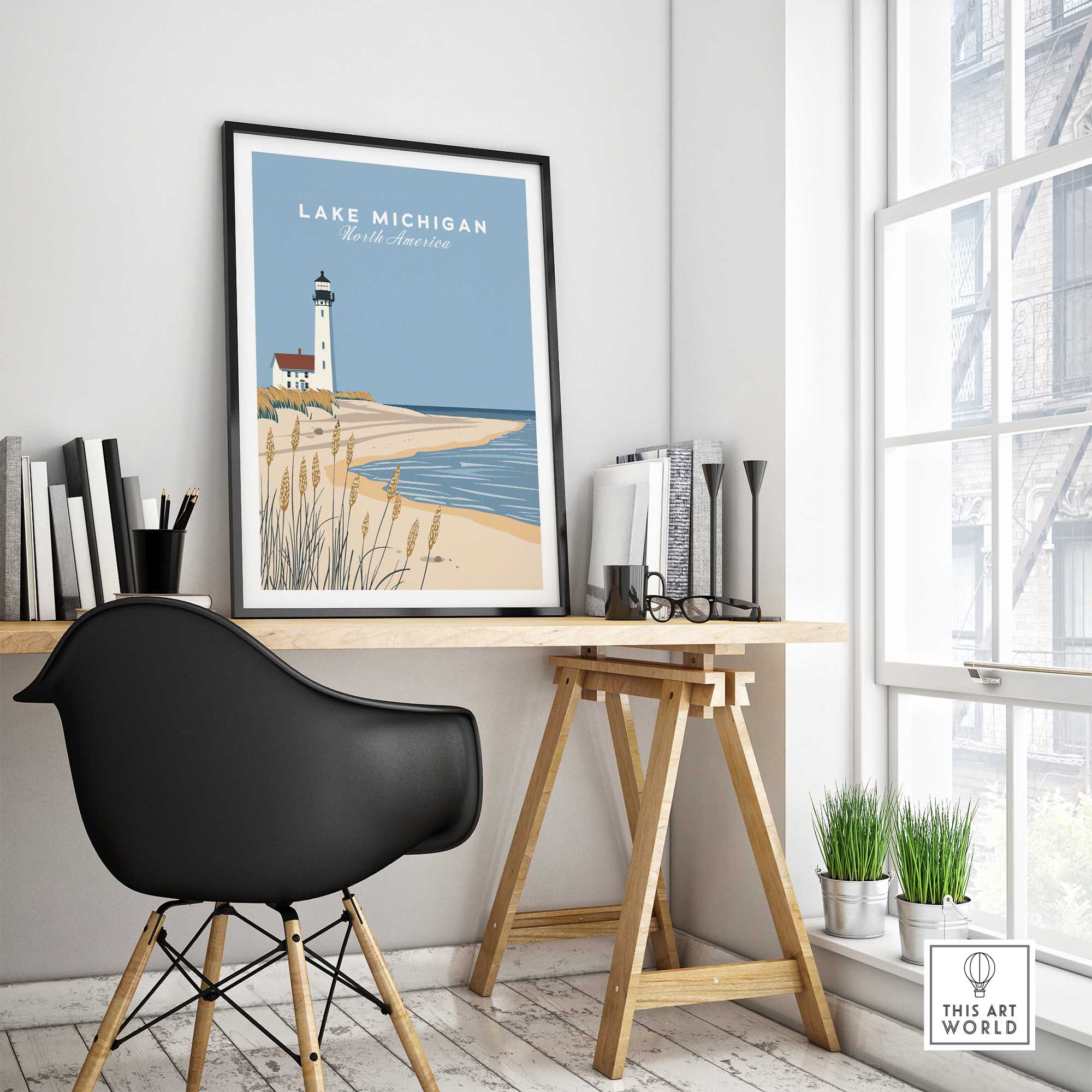 Lake Michigan Poster Great Lakes-This Art World