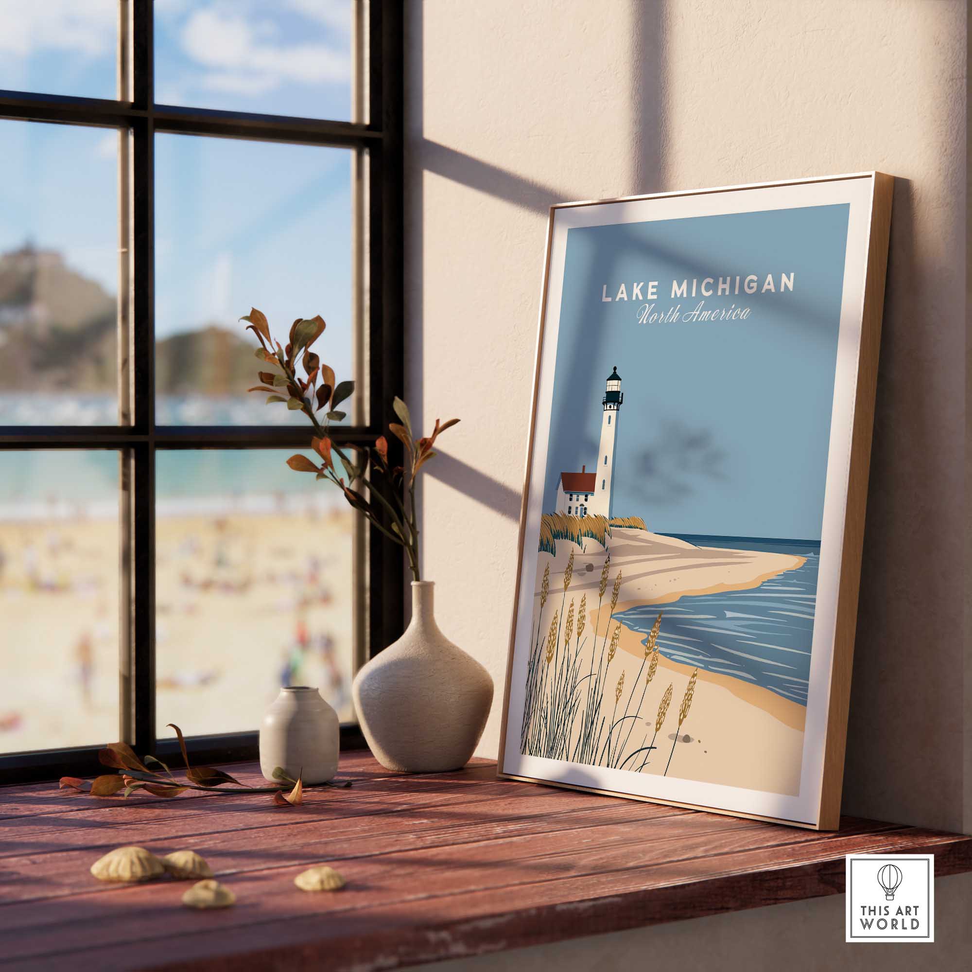 Lake Michigan Poster Great Lakes-This Art World