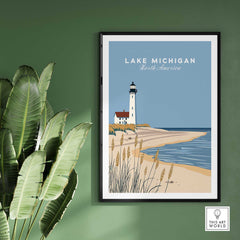 Lake Michigan Poster Great Lakes-This Art World