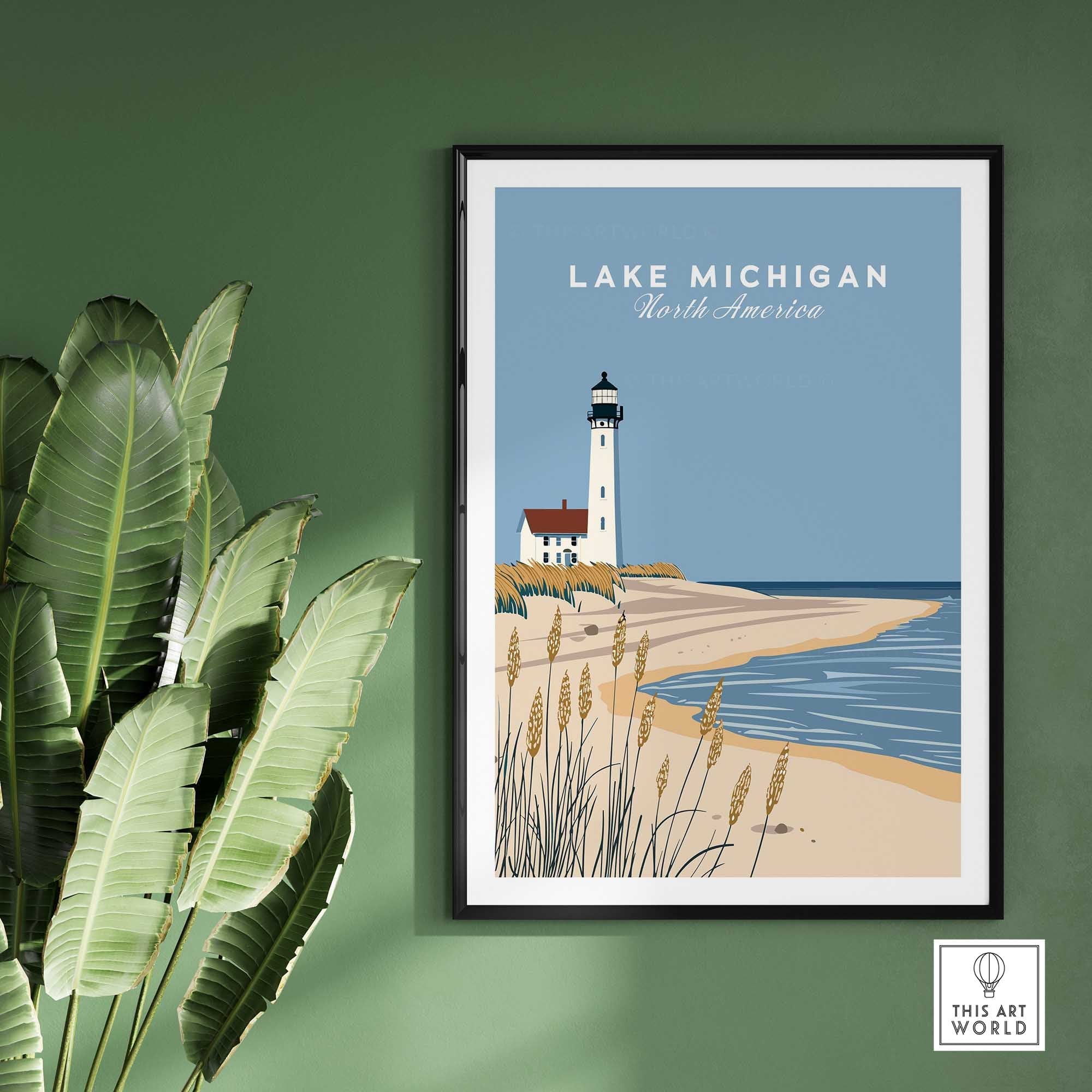 Lake Michigan Poster Great Lakes-This Art World