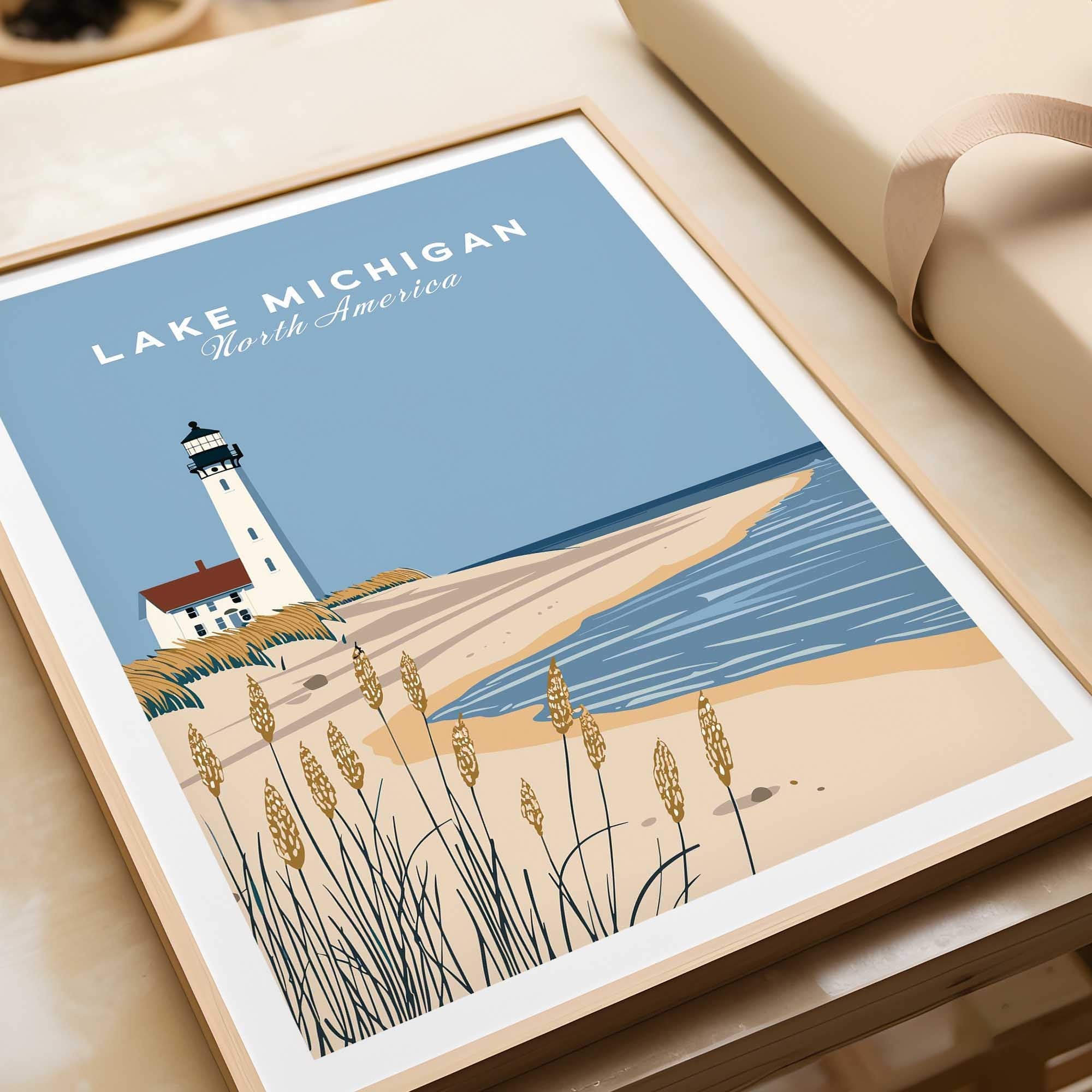 Lake Michigan Poster Great Lakes-This Art World