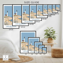 Lake Michigan Print Great Lakes-This Art World