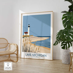 Lake Michigan Print Great Lakes-This Art World