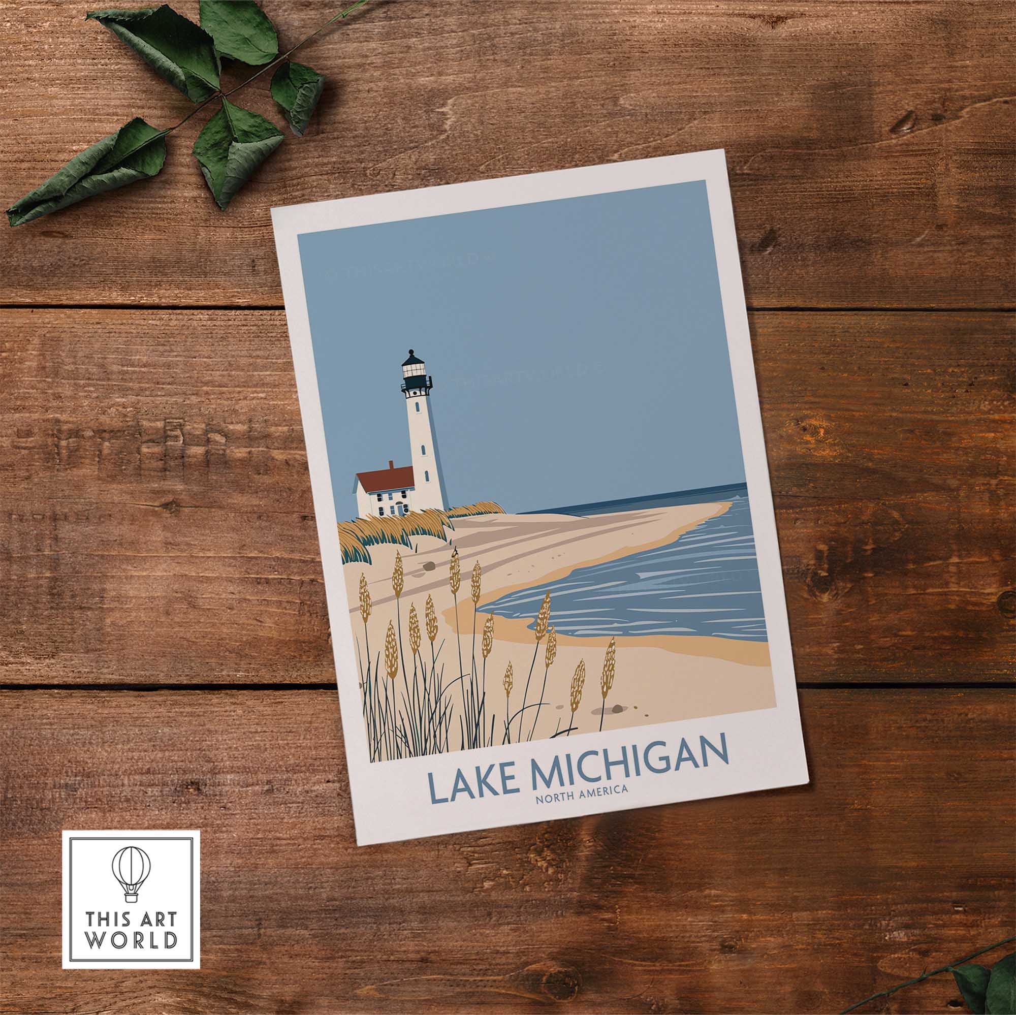 Lake Michigan Print Great Lakes-This Art World