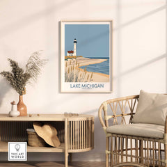 Lake Michigan Print Great Lakes-This Art World