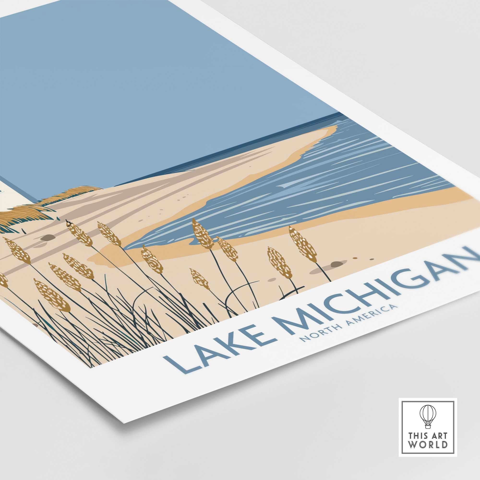 Lake Michigan Print Great Lakes-This Art World