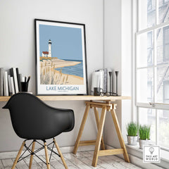 Lake Michigan Print Great Lakes-This Art World