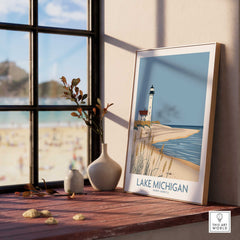 Lake Michigan Print Great Lakes-This Art World