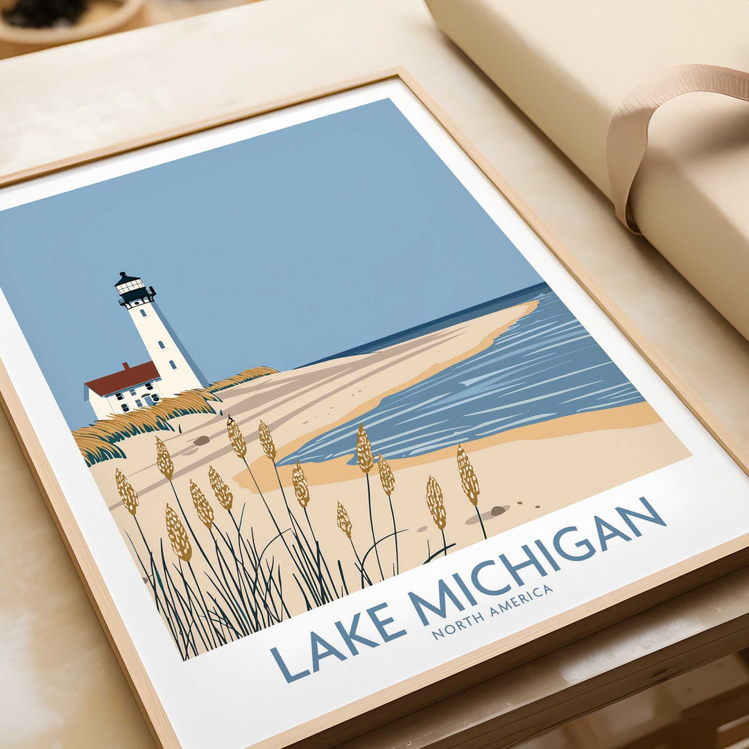 Lake Michigan Print Great Lakes-This Art World