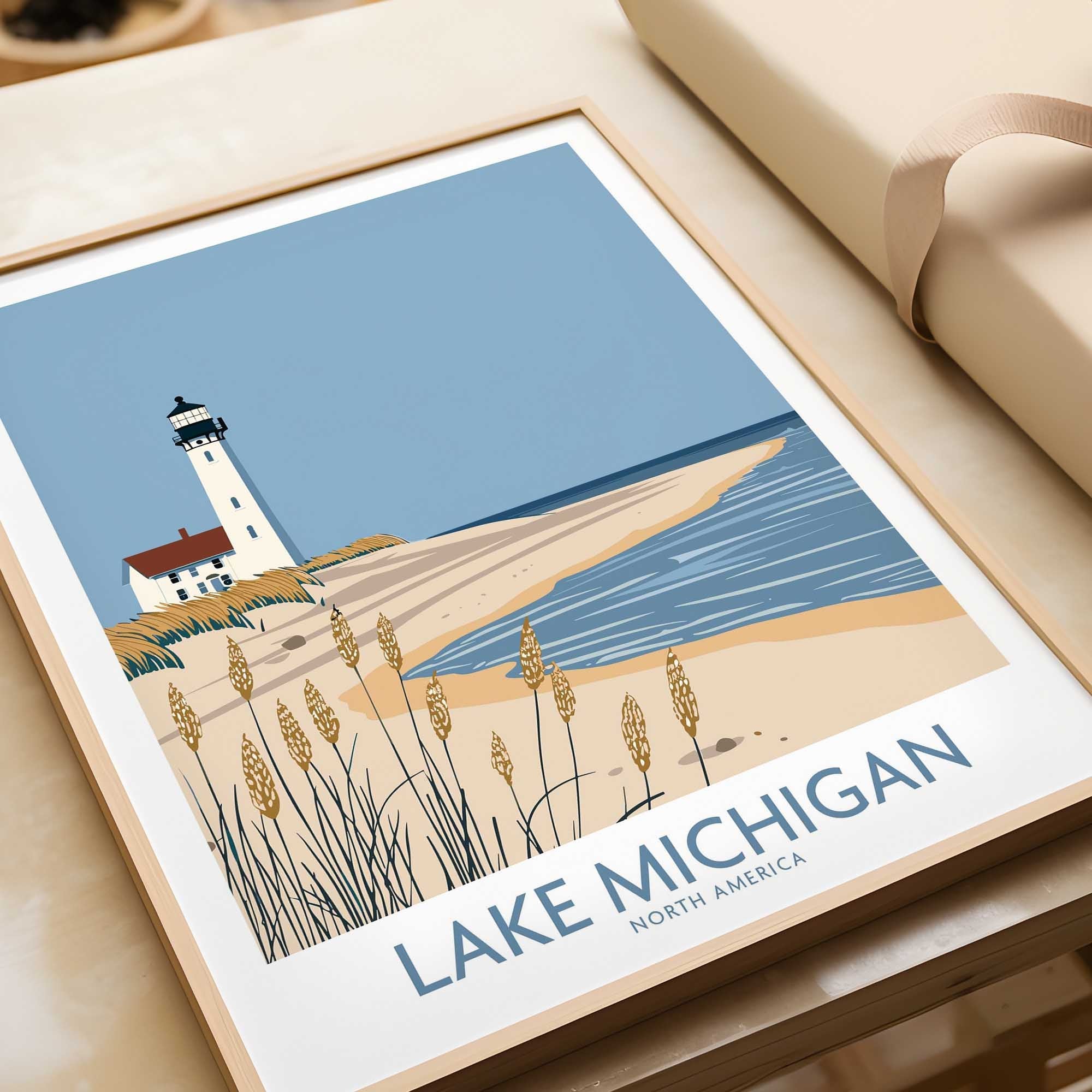 Lake Michigan Print Great Lakes-This Art World